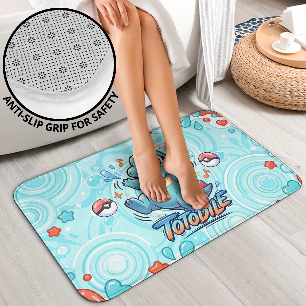 Totodile Bathroom Set Vibrant Kawaii Splash Pop Art