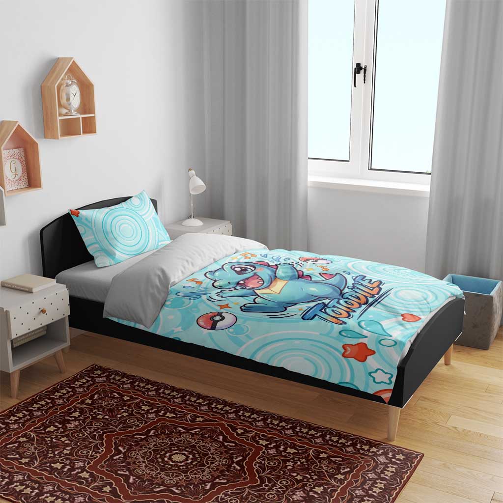 Totodile Bedding Set Vibrant Kawaii Splash Pop Art