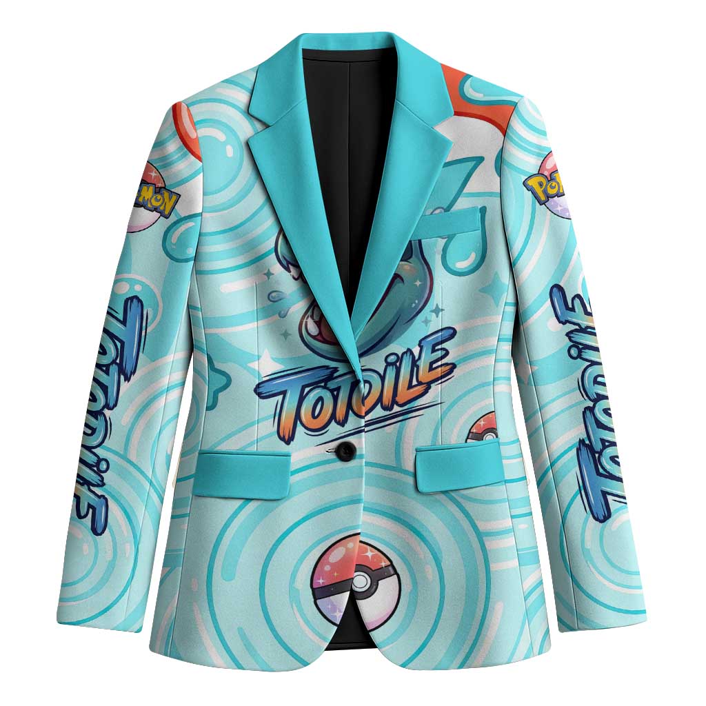 Totodile Blazer Vibrant Kawaii Splash Pop Art