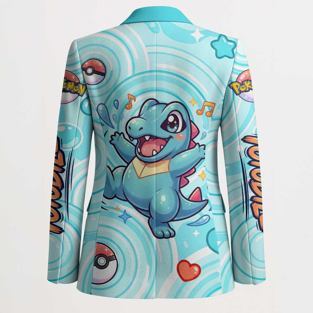 Totodile Blazer Vibrant Kawaii Splash Pop Art