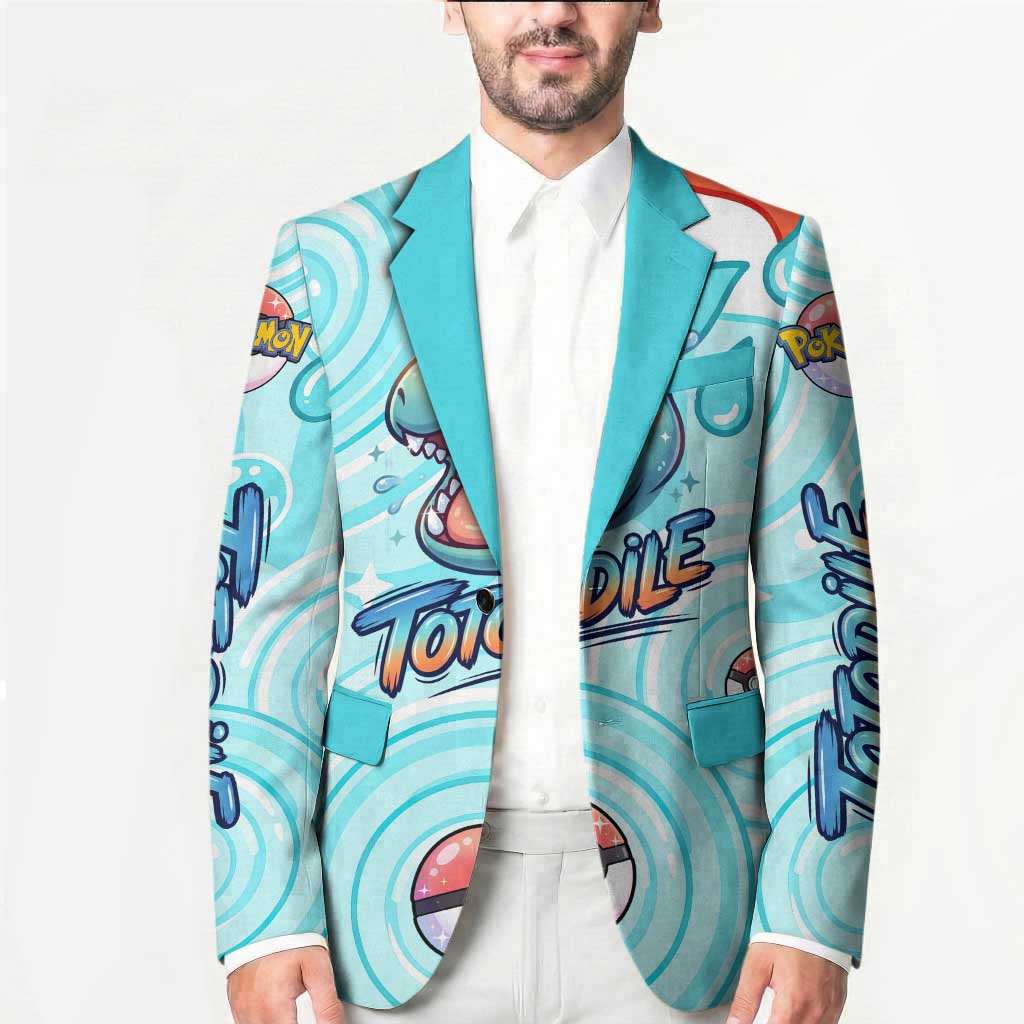 Totodile Blazer Vibrant Kawaii Splash Pop Art