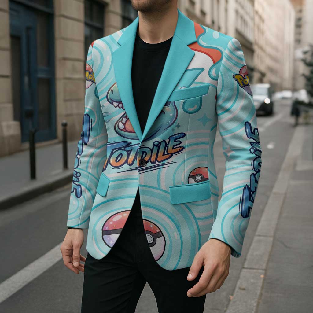 Totodile Blazer Vibrant Kawaii Splash Pop Art