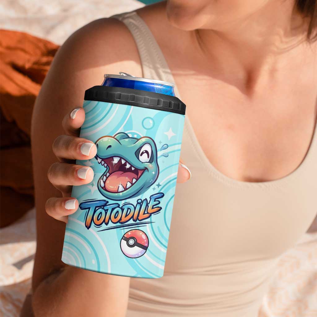 Totodile 4 in 1 Can Cooler Tumbler Vibrant Kawaii Splash Pop Art