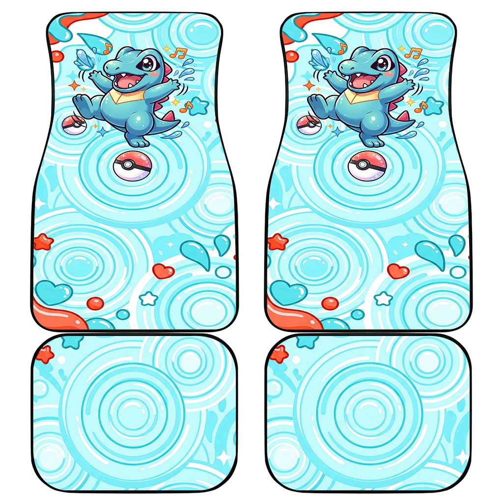 Totodile Car Mats Vibrant Kawaii Splash Pop Art
