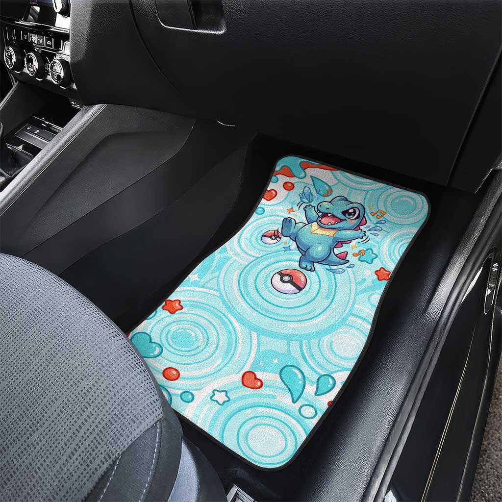 Totodile Car Mats Vibrant Kawaii Splash Pop Art