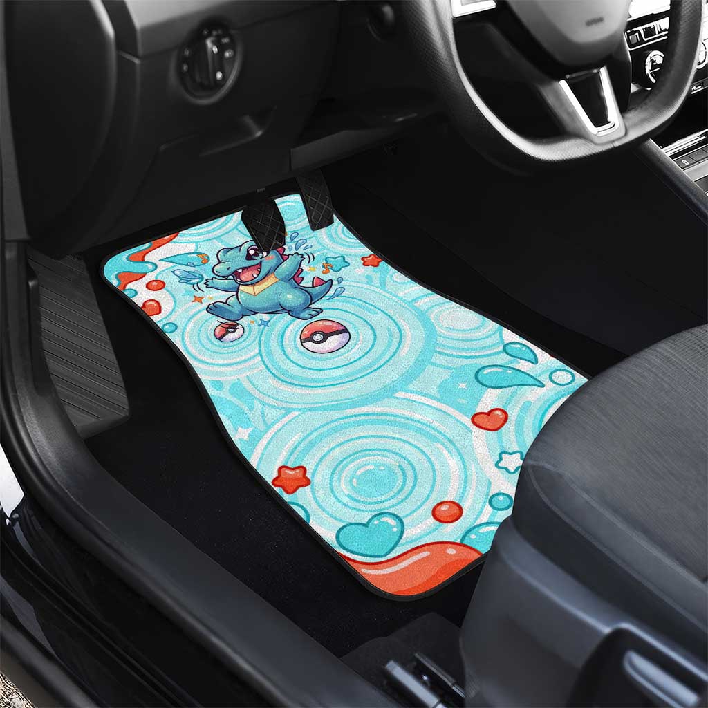 Totodile Car Mats Vibrant Kawaii Splash Pop Art