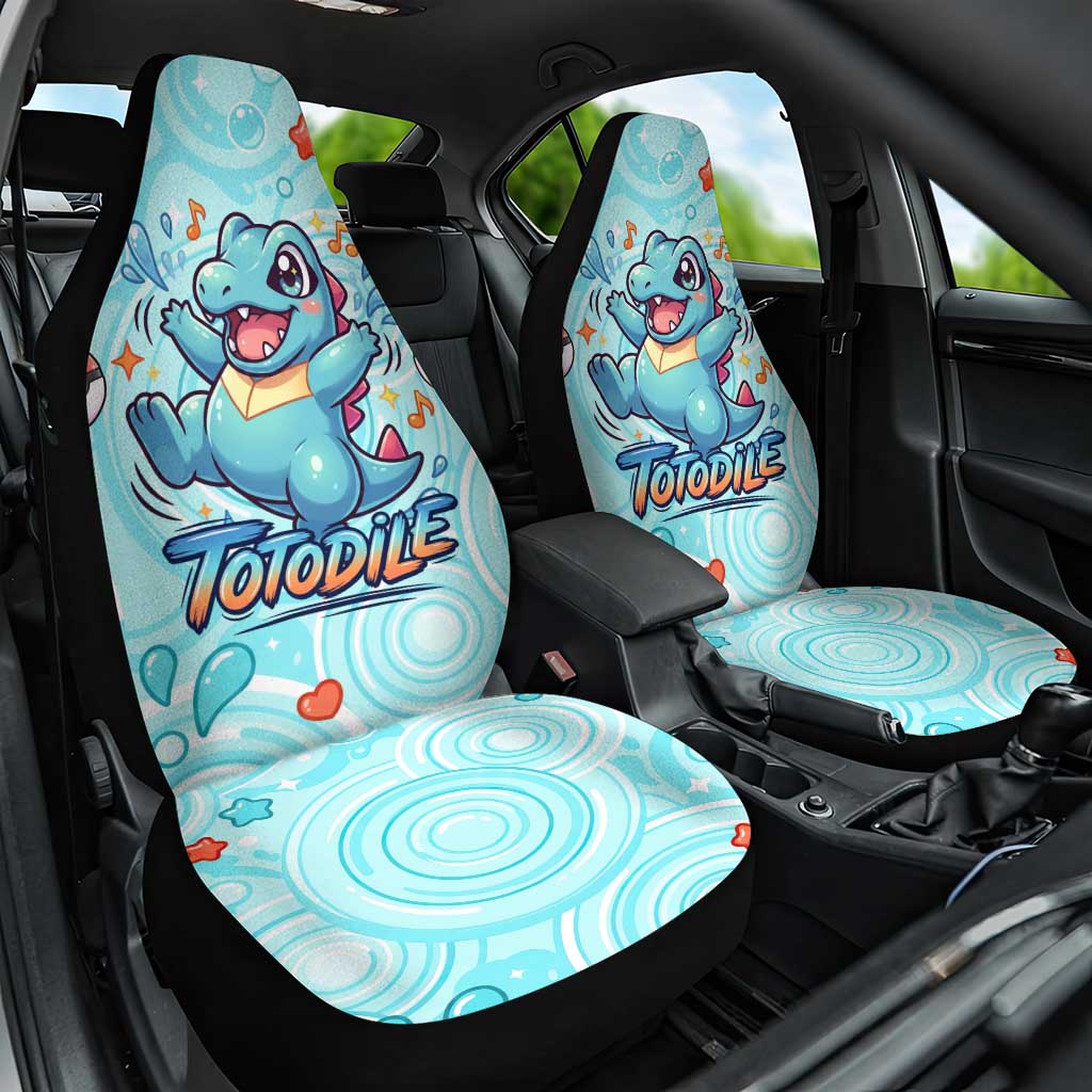Totodile Car Seat Cover Vibrant Kawaii Splash Pop Art