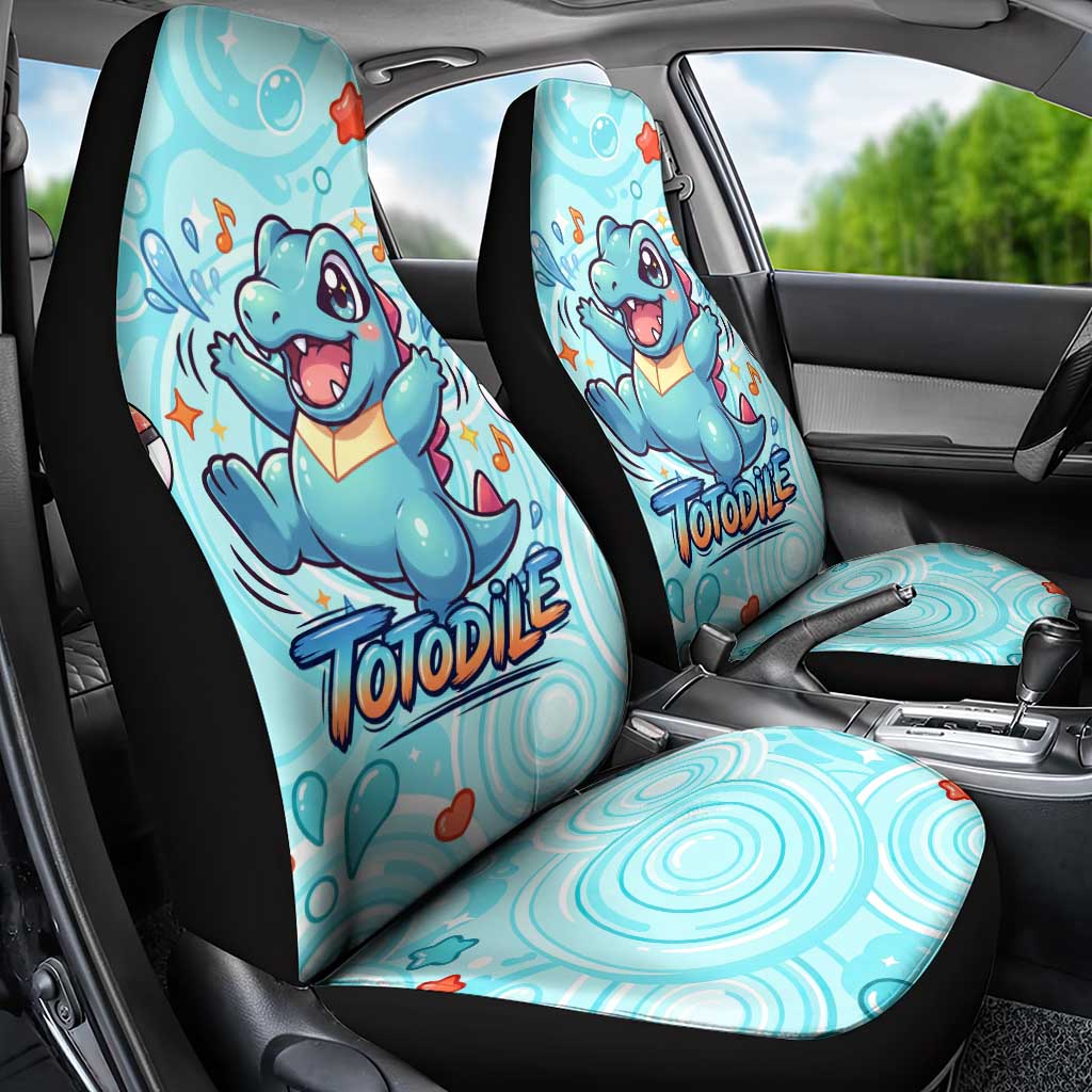 Totodile Car Seat Cover Vibrant Kawaii Splash Pop Art