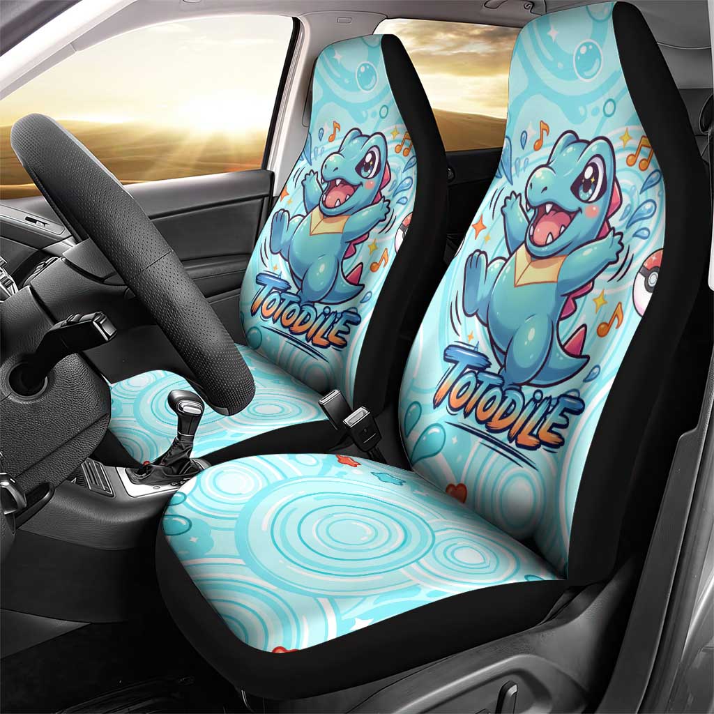 Totodile Car Seat Cover Vibrant Kawaii Splash Pop Art