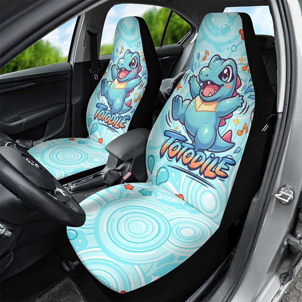Totodile Car Seat Cover Vibrant Kawaii Splash Pop Art