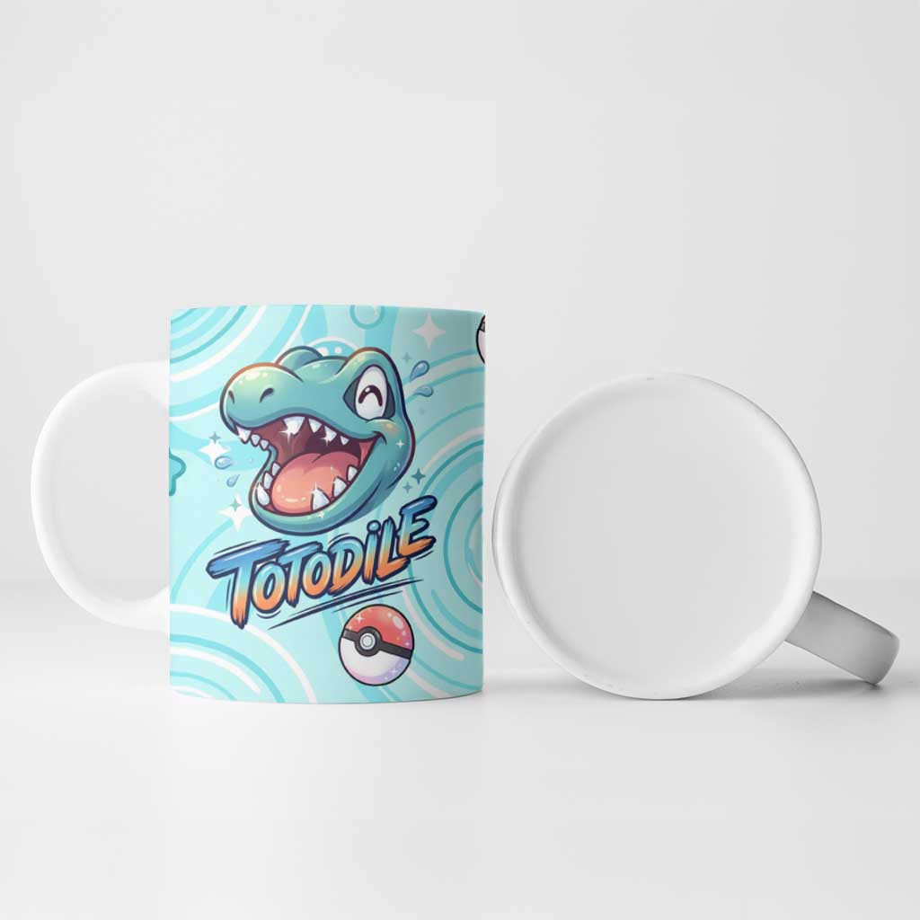 Totodile Ceramic Mug Vibrant Kawaii Splash Pop Art