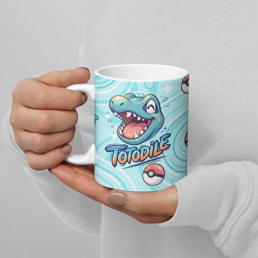 Totodile Ceramic Mug Vibrant Kawaii Splash Pop Art