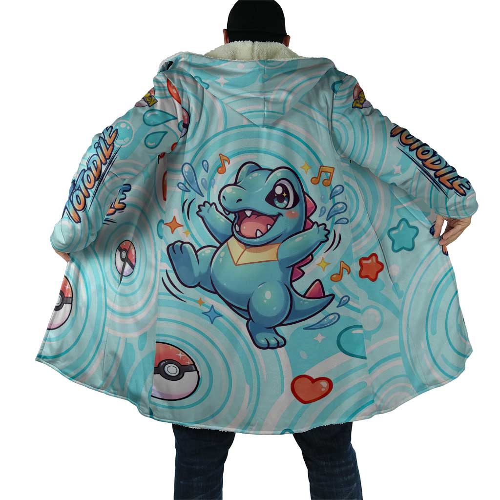 Totodile Cloak Vibrant Kawaii Splash Pop Art