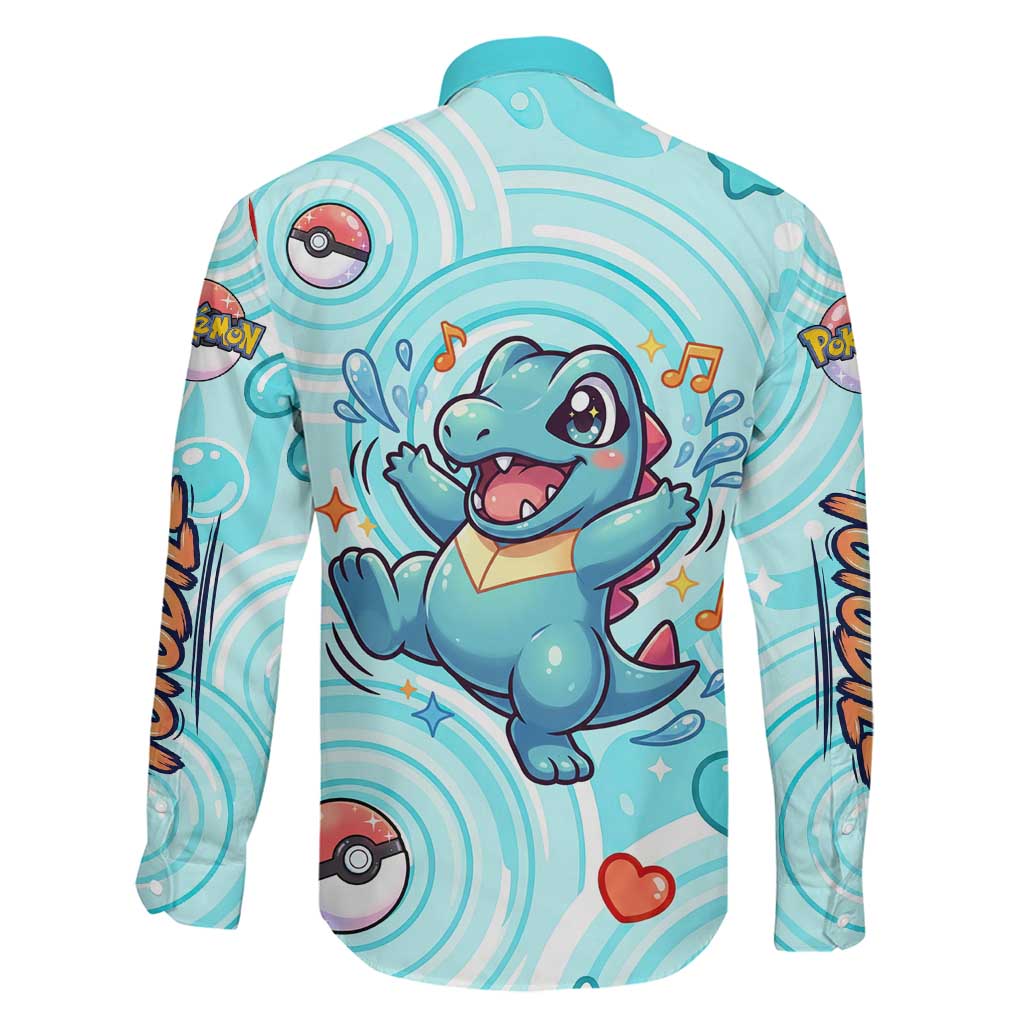 Totodile Family Matching Off Shoulder Short Dress and Hawaiian Shirt Vibrant Kawaii Splash Pop Art