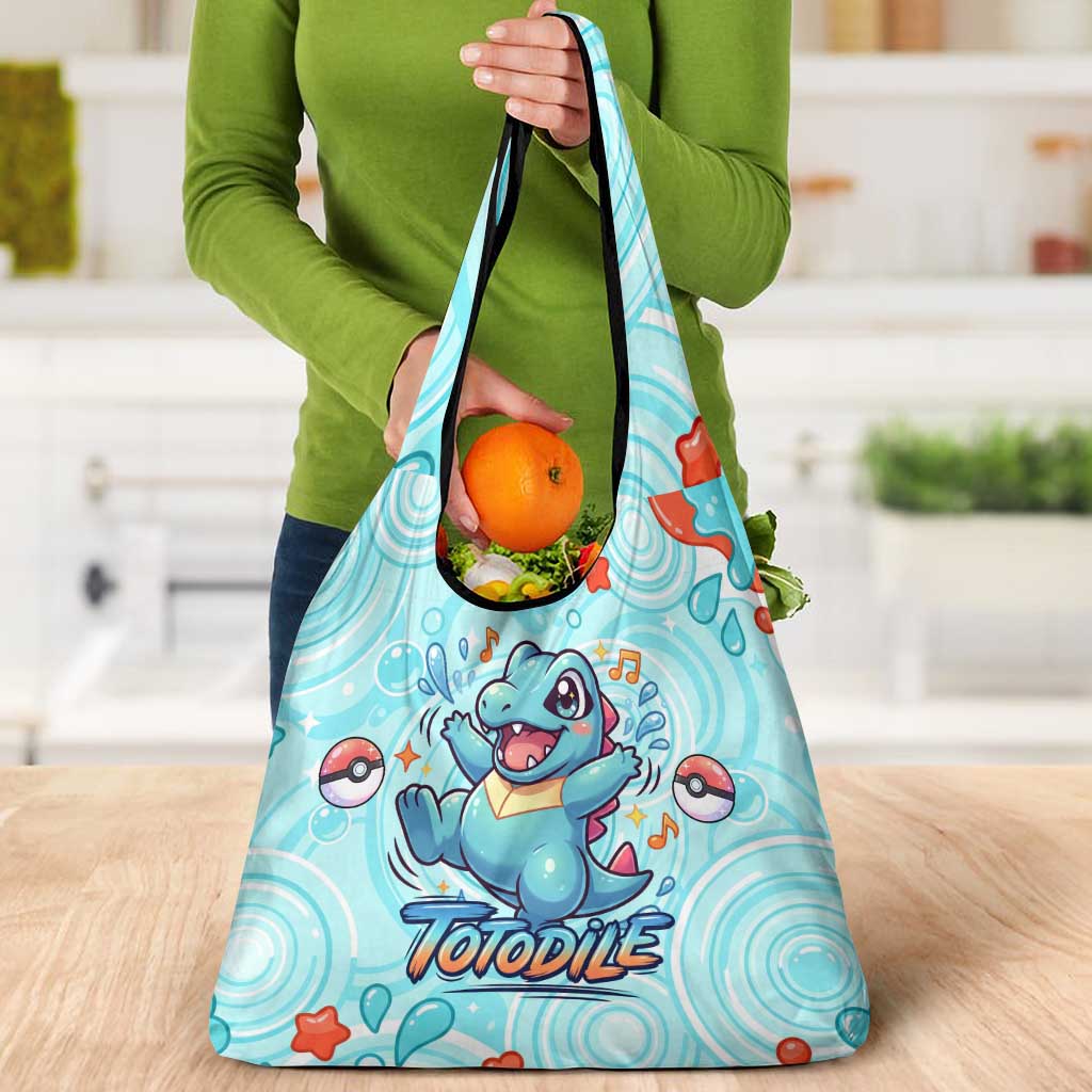 Totodile Grocery Bag Vibrant Kawaii Splash Pop Art