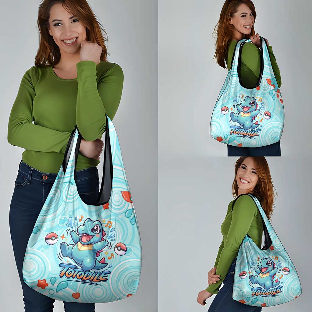 Totodile Grocery Bag Vibrant Kawaii Splash Pop Art