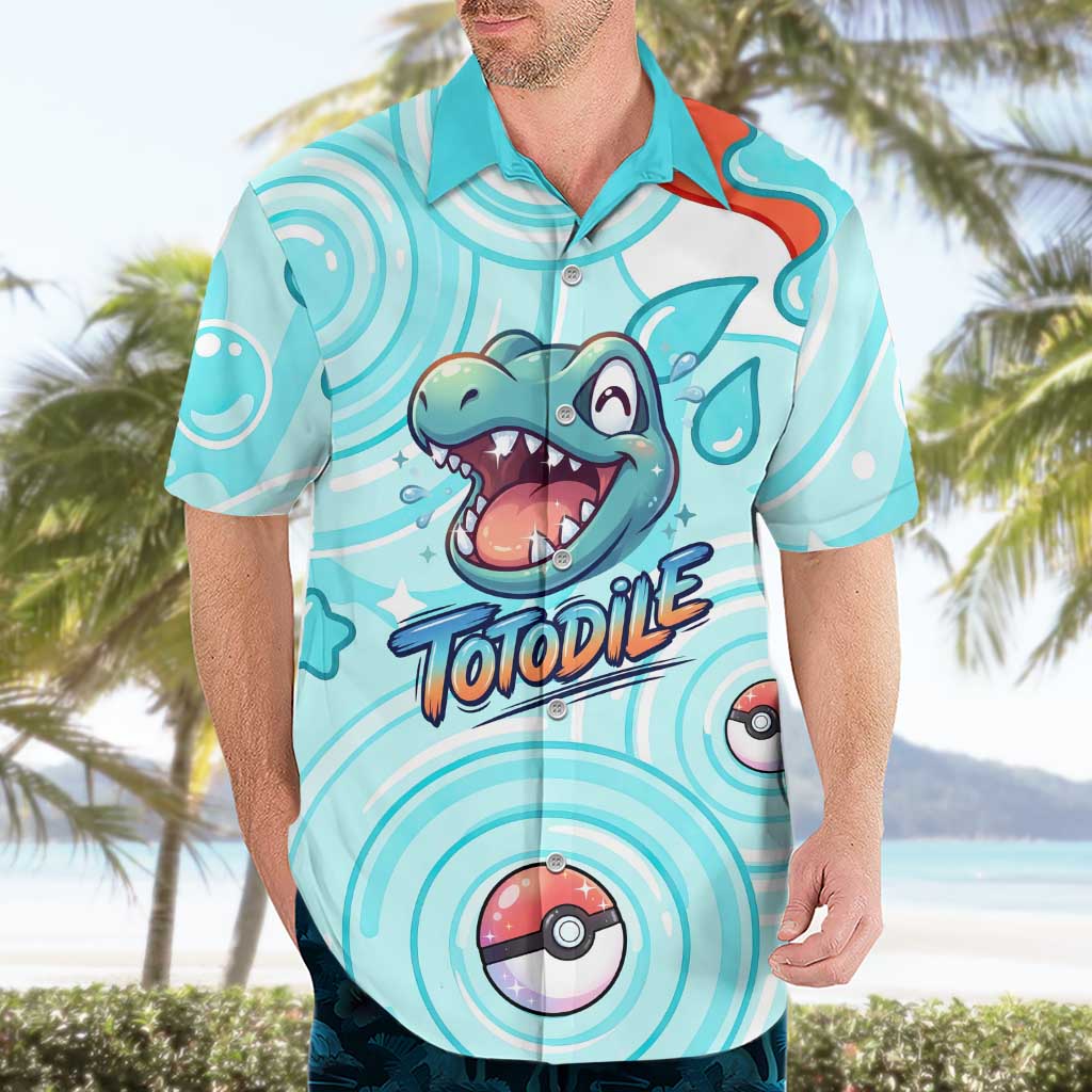 Totodile Hawaiian Shirt Vibrant Kawaii Splash Pop Art