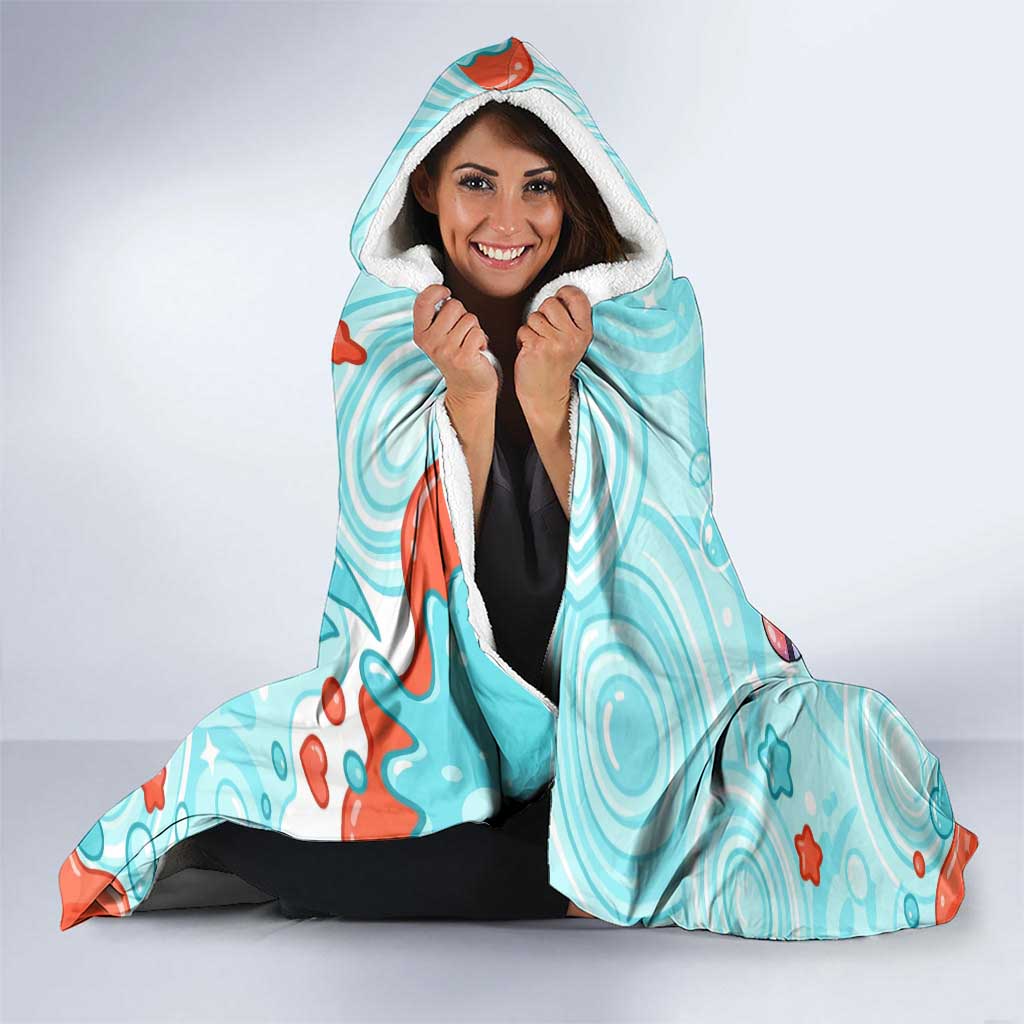 Totodile Hooded Blanket Vibrant Kawaii Splash Pop Art