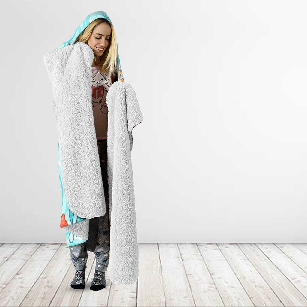 Totodile Hooded Blanket Vibrant Kawaii Splash Pop Art