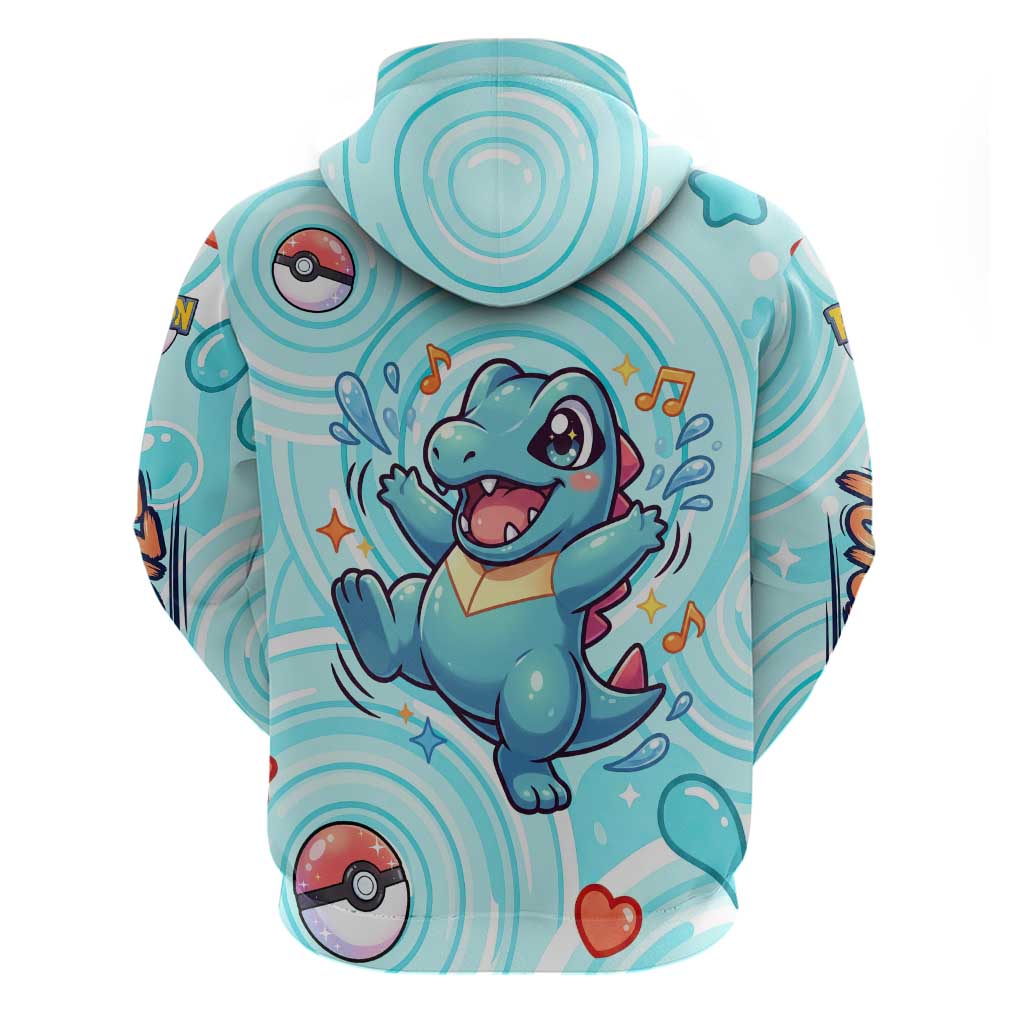 Totodile Hoodie Vibrant Kawaii Splash Pop Art