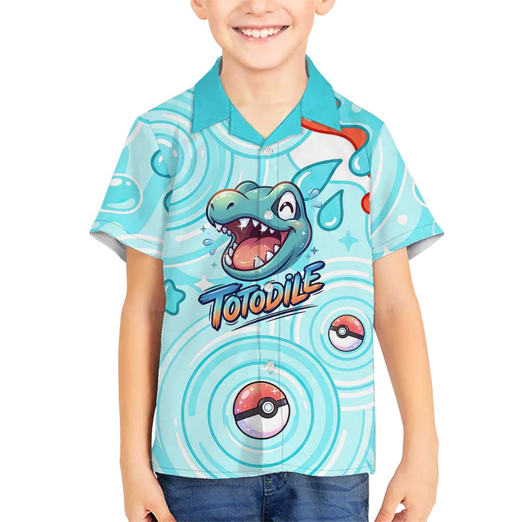 Totodile Kid Hawaiian Shirt Vibrant Kawaii Splash Pop Art