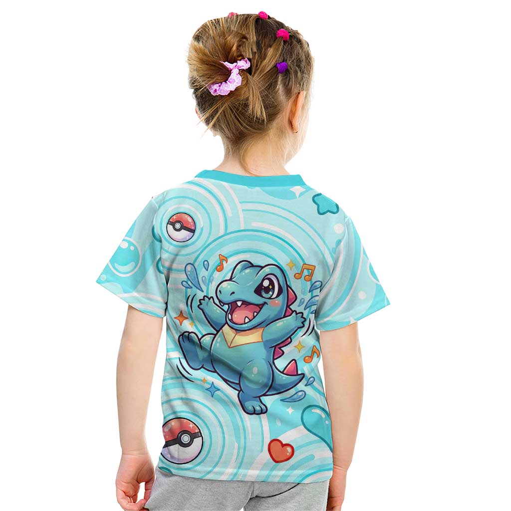 Totodile Kid T Shirt Vibrant Kawaii Splash Pop Art