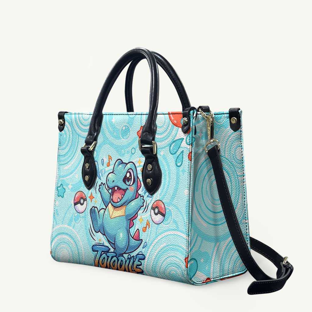 Totodile Leather Bag Vibrant Kawaii Splash Pop Art
