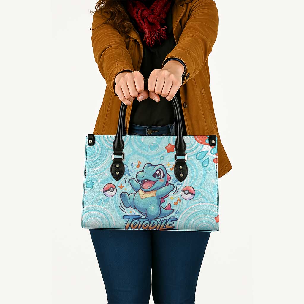 Totodile Leather Bag Vibrant Kawaii Splash Pop Art