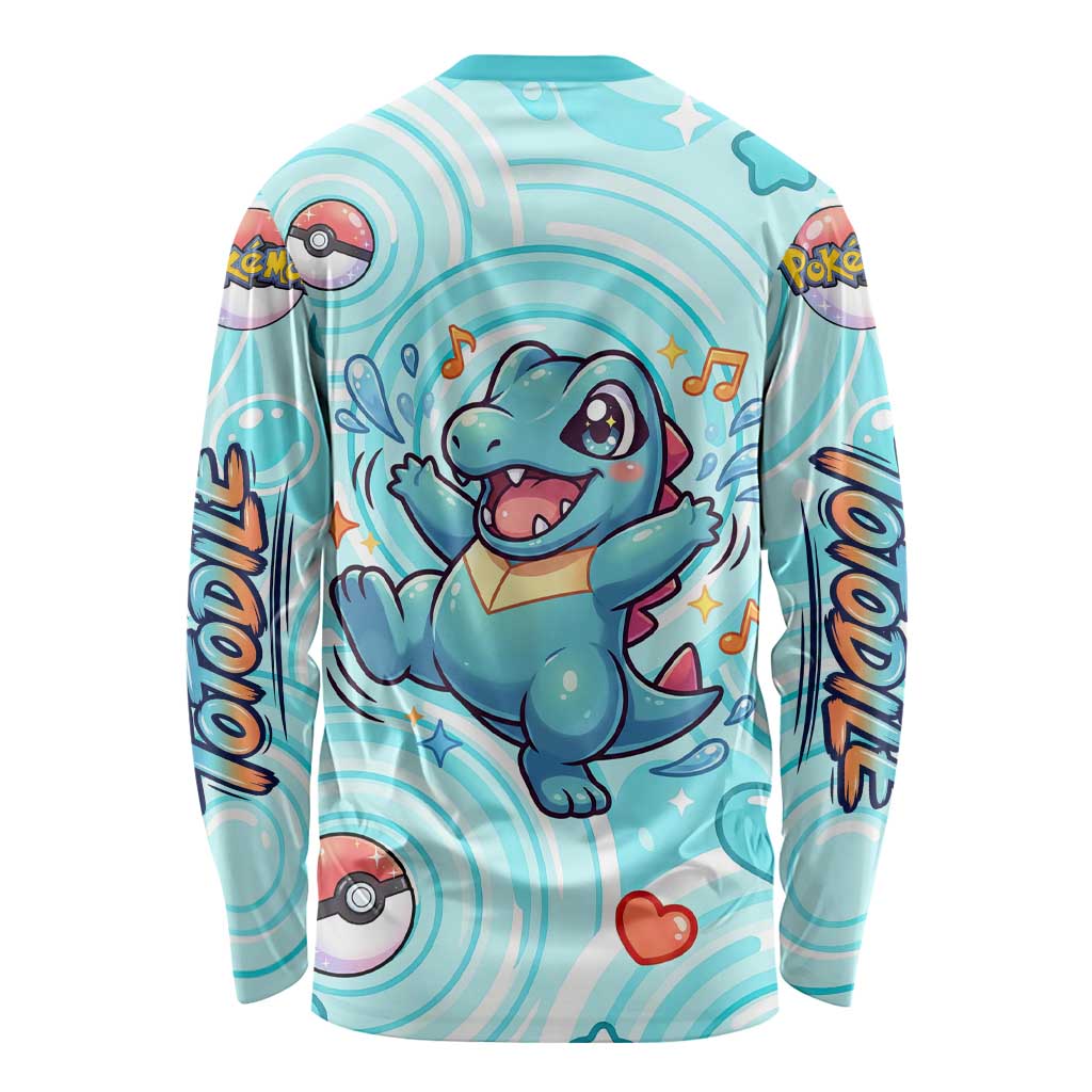 Totodile Long Sleeve Shirt Vibrant Kawaii Splash Pop Art