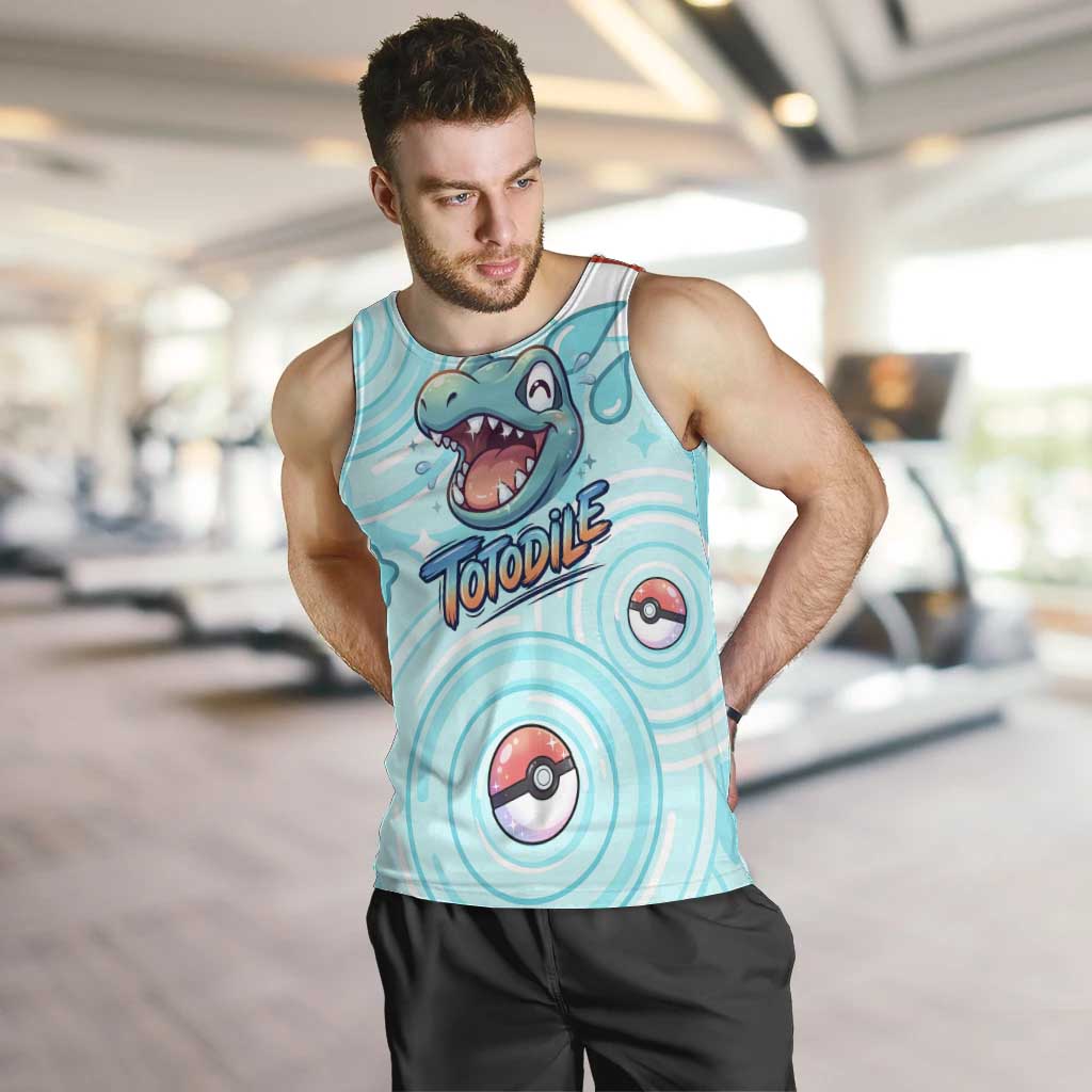 Totodile Men Tank Top Vibrant Kawaii Splash Pop Art