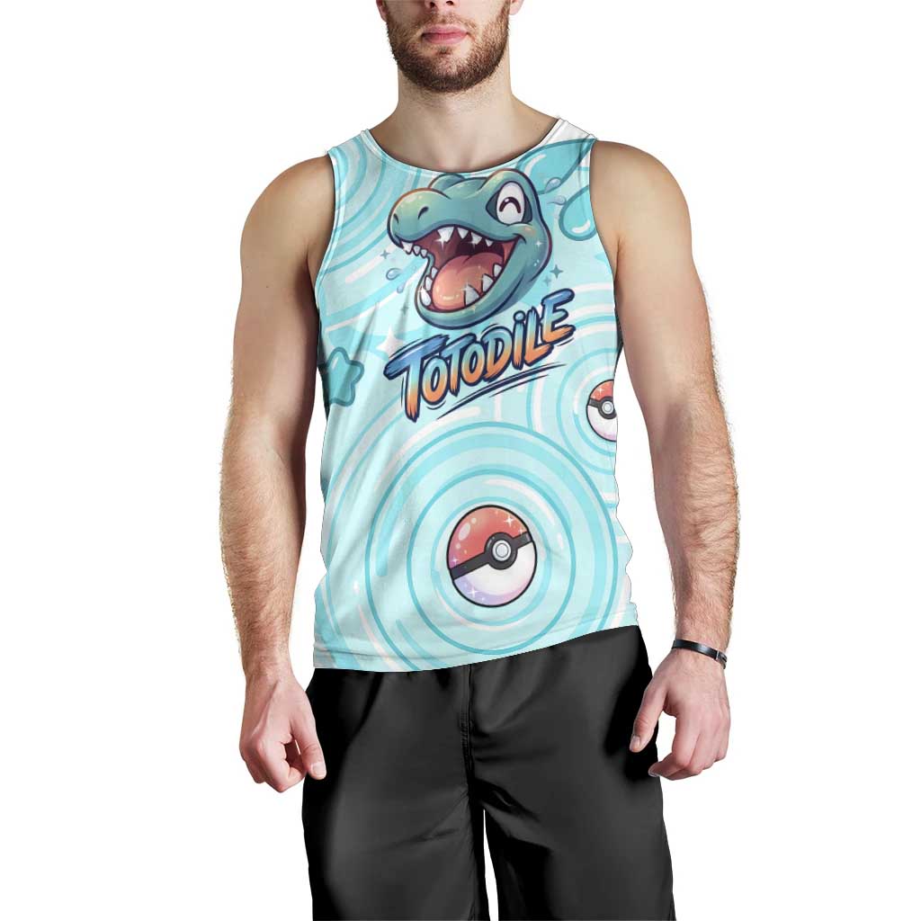 Totodile Men Tank Top Vibrant Kawaii Splash Pop Art