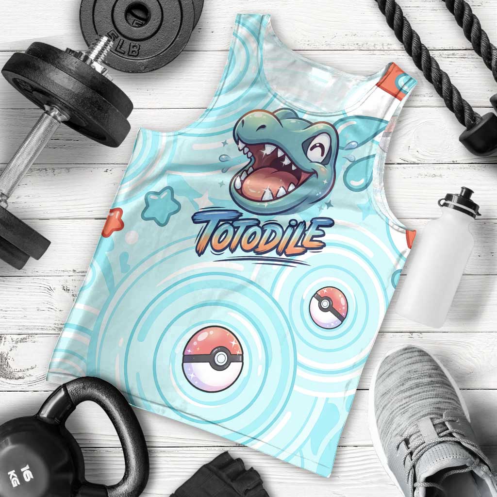 Totodile Men Tank Top Vibrant Kawaii Splash Pop Art