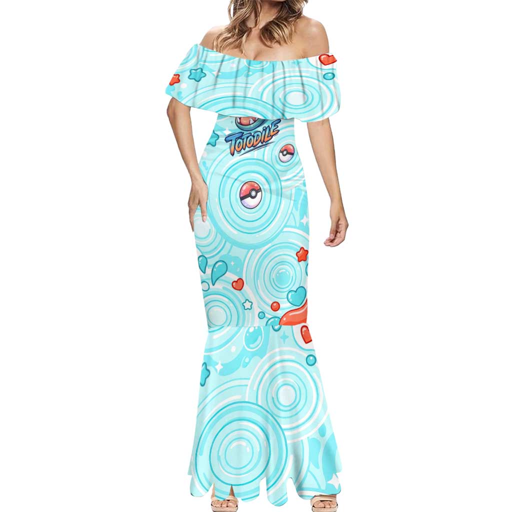 Totodile Mermaid Dress Vibrant Kawaii Splash Pop Art