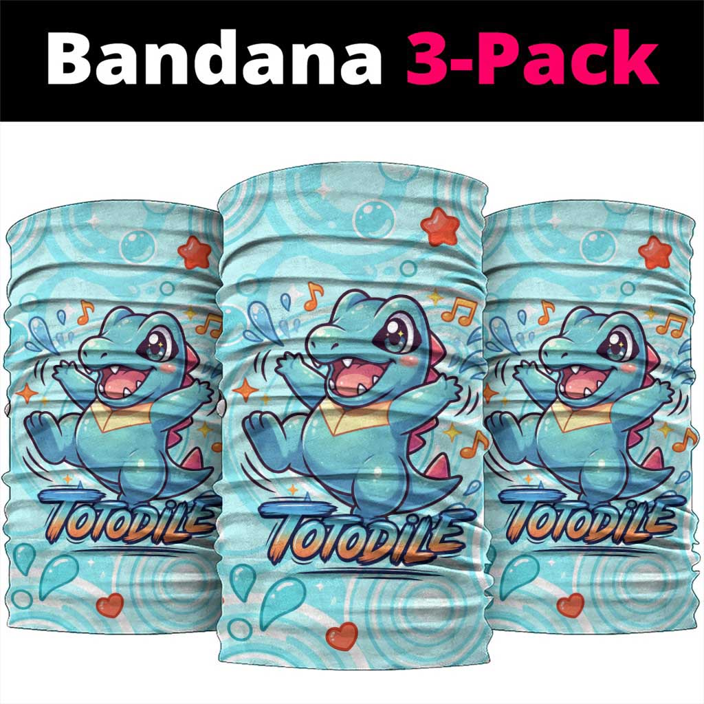 Totodile Neck Gaiter Vibrant Kawaii Splash Pop Art