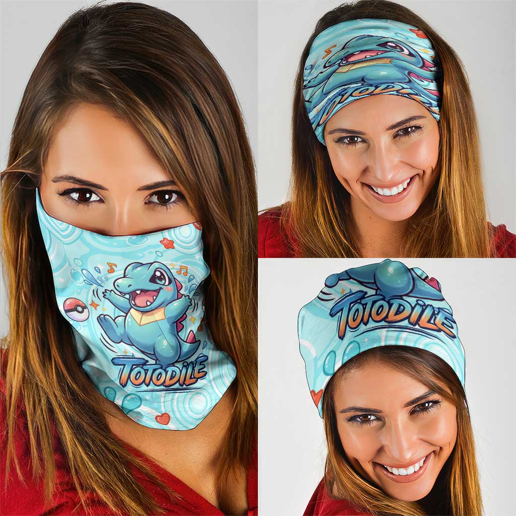 Totodile Neck Gaiter Vibrant Kawaii Splash Pop Art