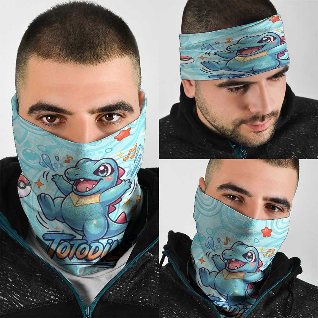 Totodile Neck Gaiter Vibrant Kawaii Splash Pop Art