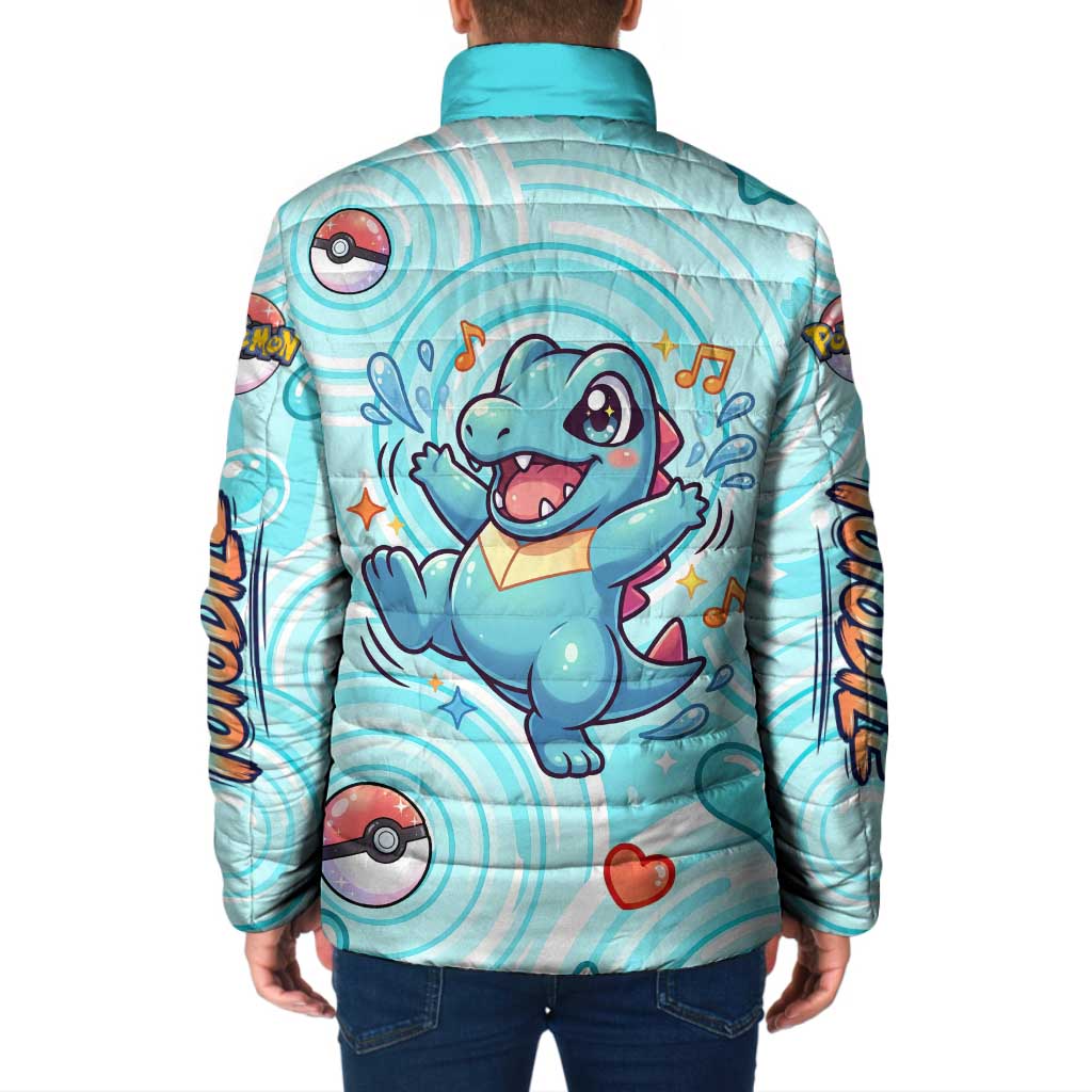 Totodile Padded Jacket Vibrant Kawaii Splash Pop Art