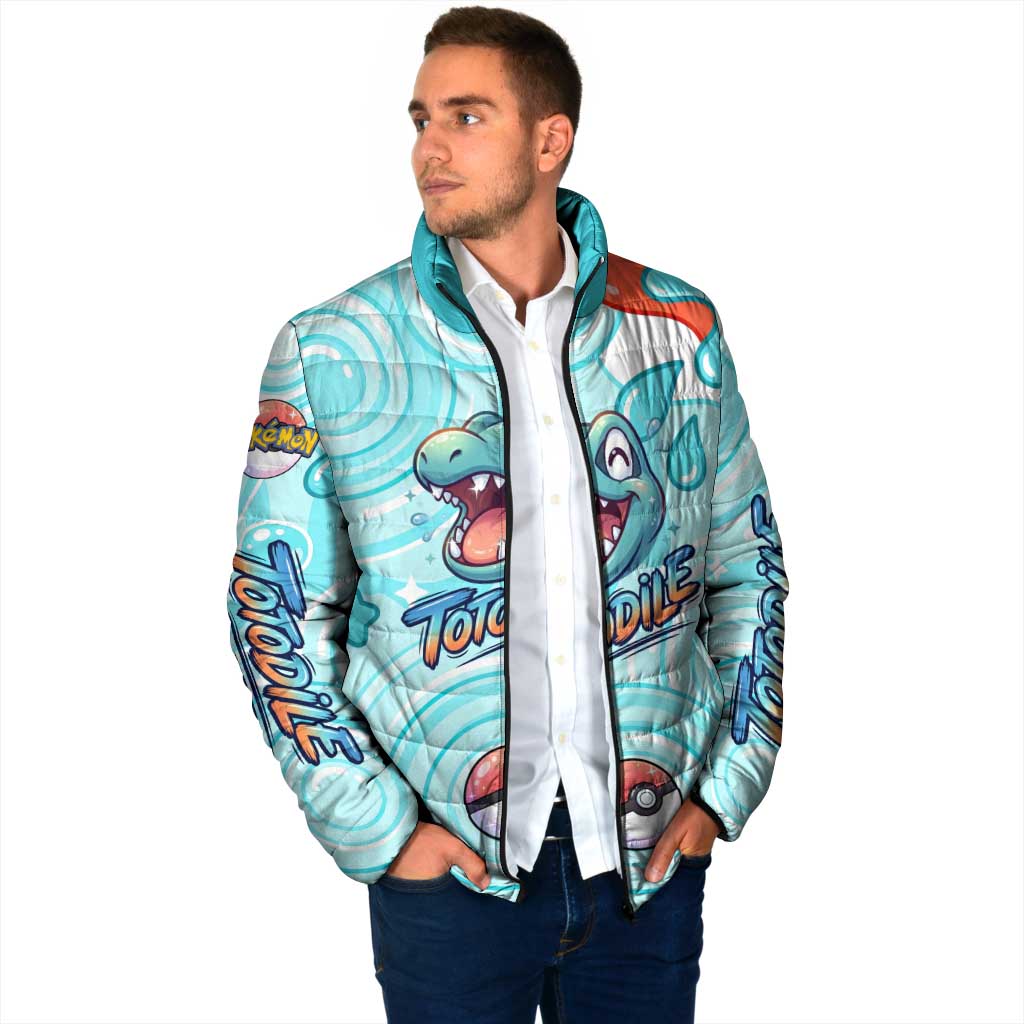 Totodile Padded Jacket Vibrant Kawaii Splash Pop Art