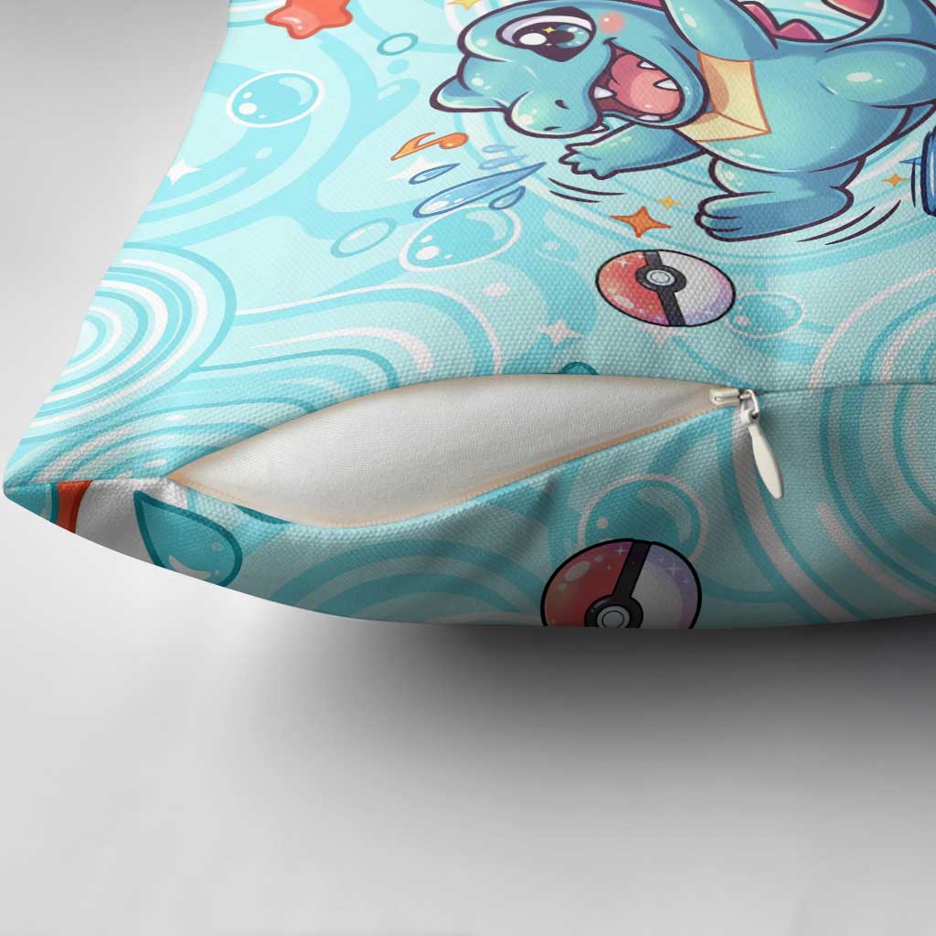 Totodile Pillow Cover Vibrant Kawaii Splash Pop Art