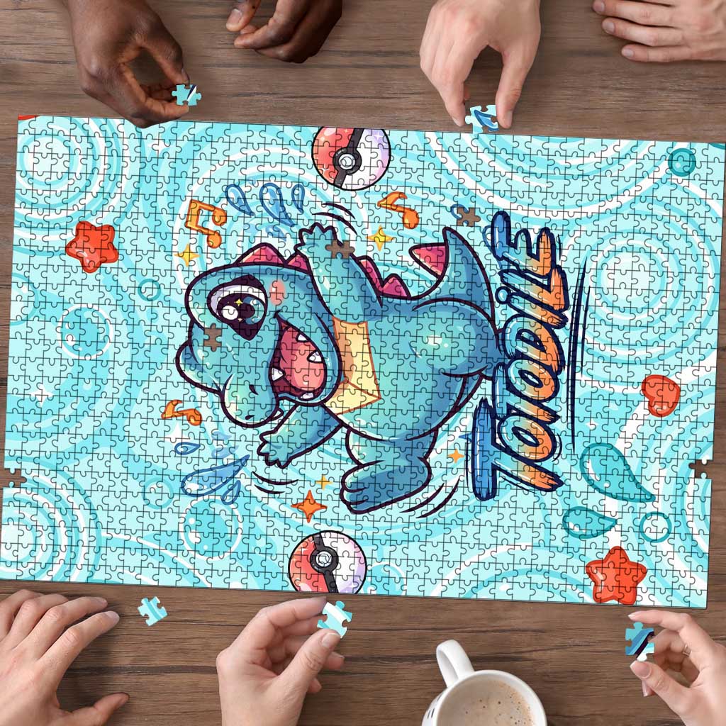 Totodile Puzzle Vibrant Kawaii Splash Pop Art