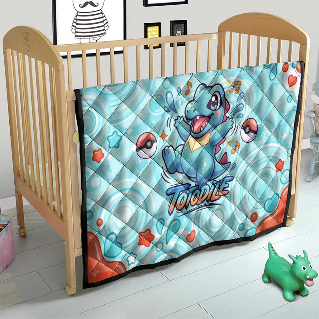 Totodile Quilt Vibrant Kawaii Splash Pop Art