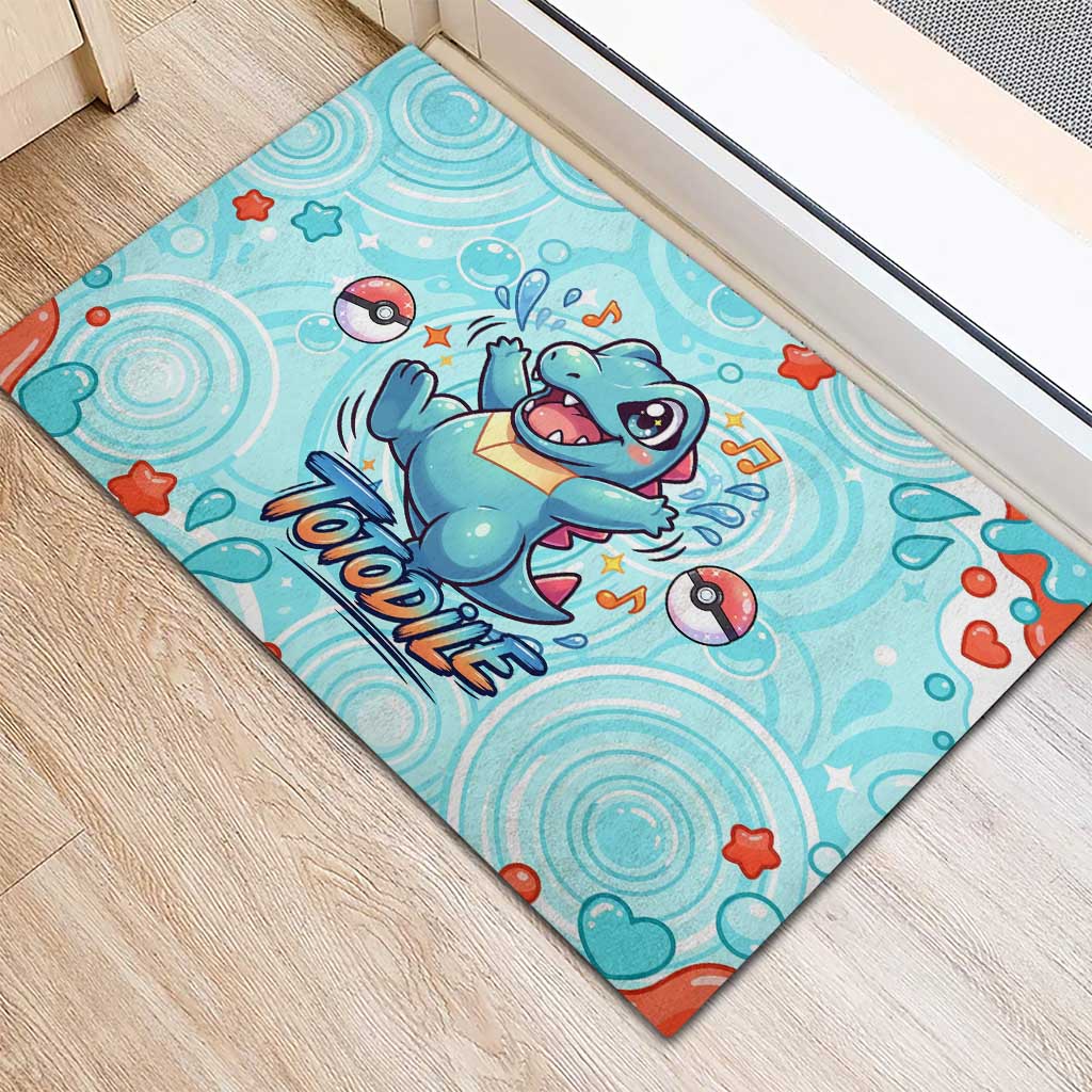 Totodile Rubber Doormat Vibrant Kawaii Splash Pop Art