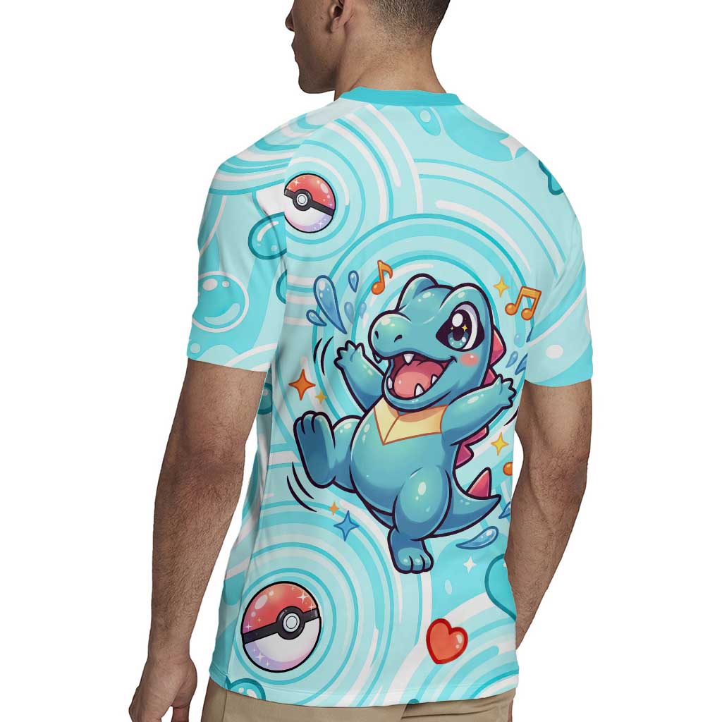 Totodile Rugby Jersey Vibrant Kawaii Splash Pop Art