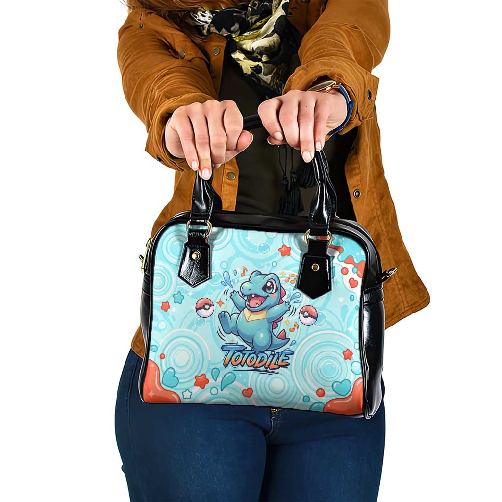 Totodile Shoulder Handbag Vibrant Kawaii Splash Pop Art