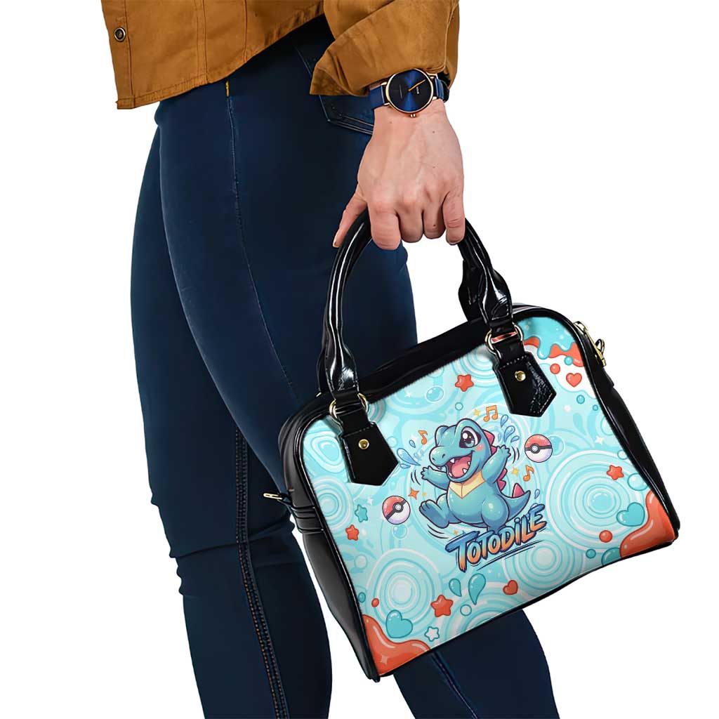 Totodile Shoulder Handbag Vibrant Kawaii Splash Pop Art