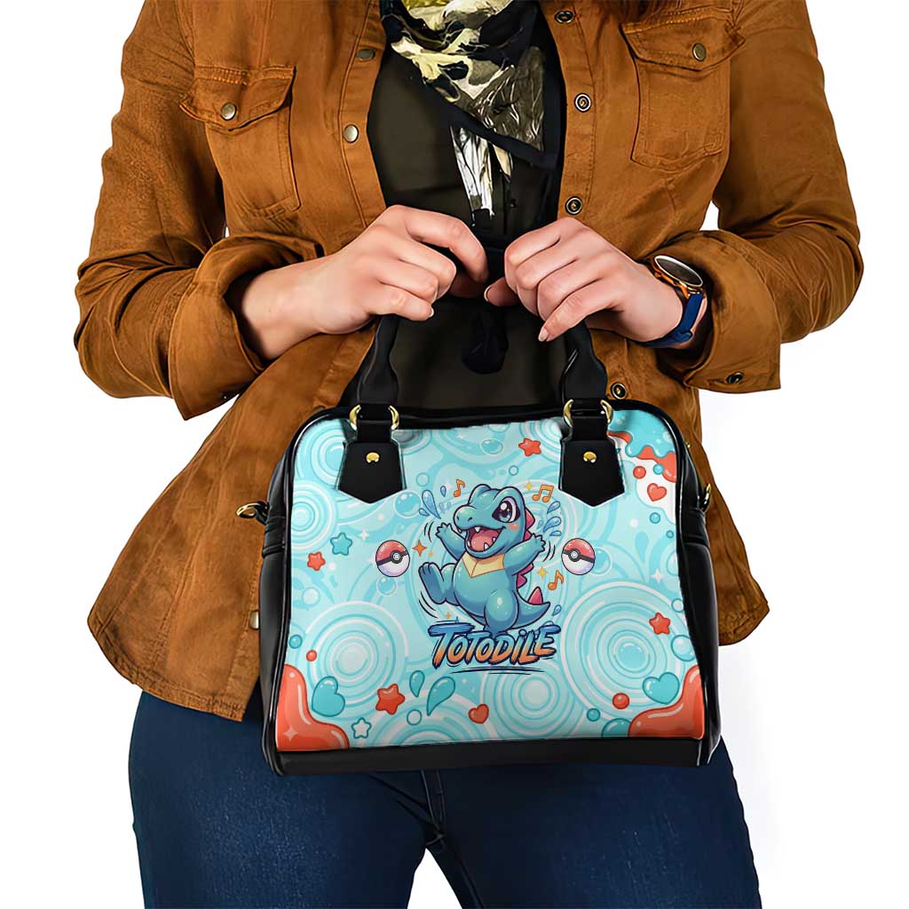 Totodile Shoulder Handbag Vibrant Kawaii Splash Pop Art