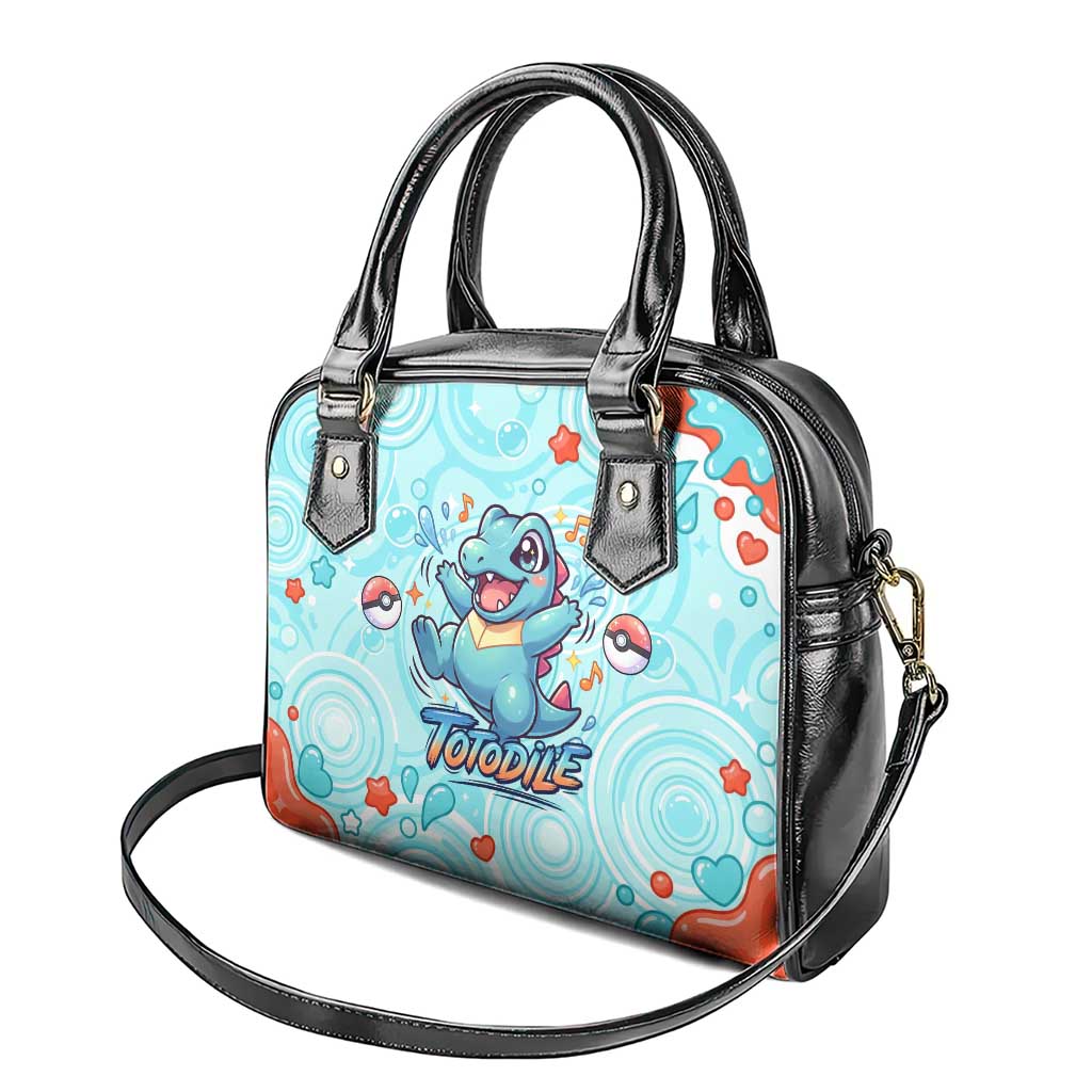 Totodile Shoulder Handbag Vibrant Kawaii Splash Pop Art