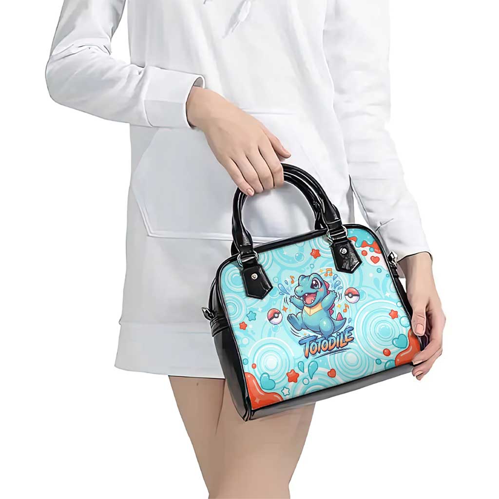 Totodile Shoulder Handbag Vibrant Kawaii Splash Pop Art