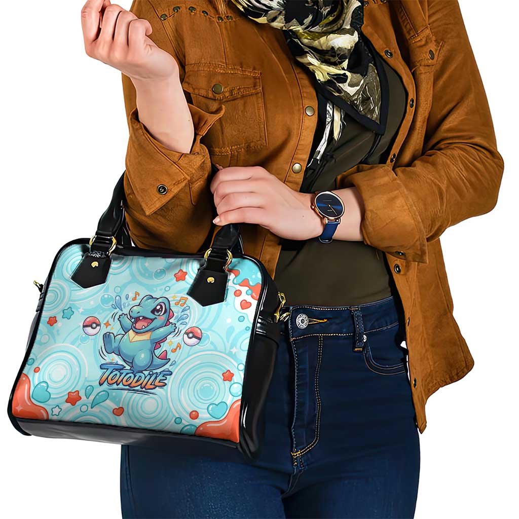 Totodile Shoulder Handbag Vibrant Kawaii Splash Pop Art