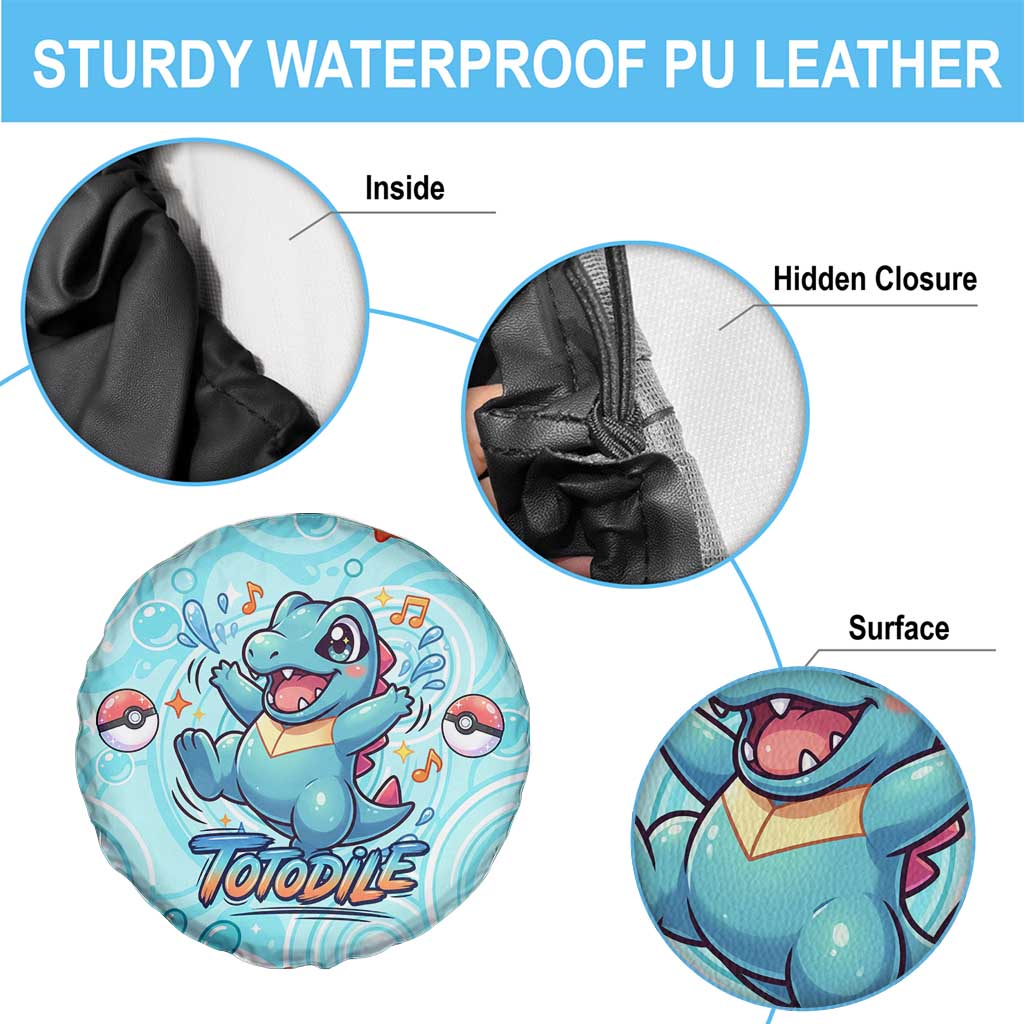 Totodile Spare Tire Cover Vibrant Kawaii Splash Pop Art
